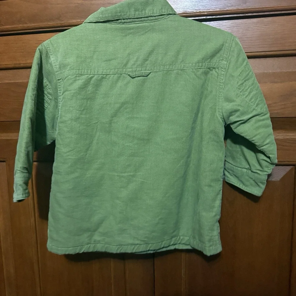 VTG Boys Gymboree Green Corduroy Jacket/Shacket Size 18-24 Months